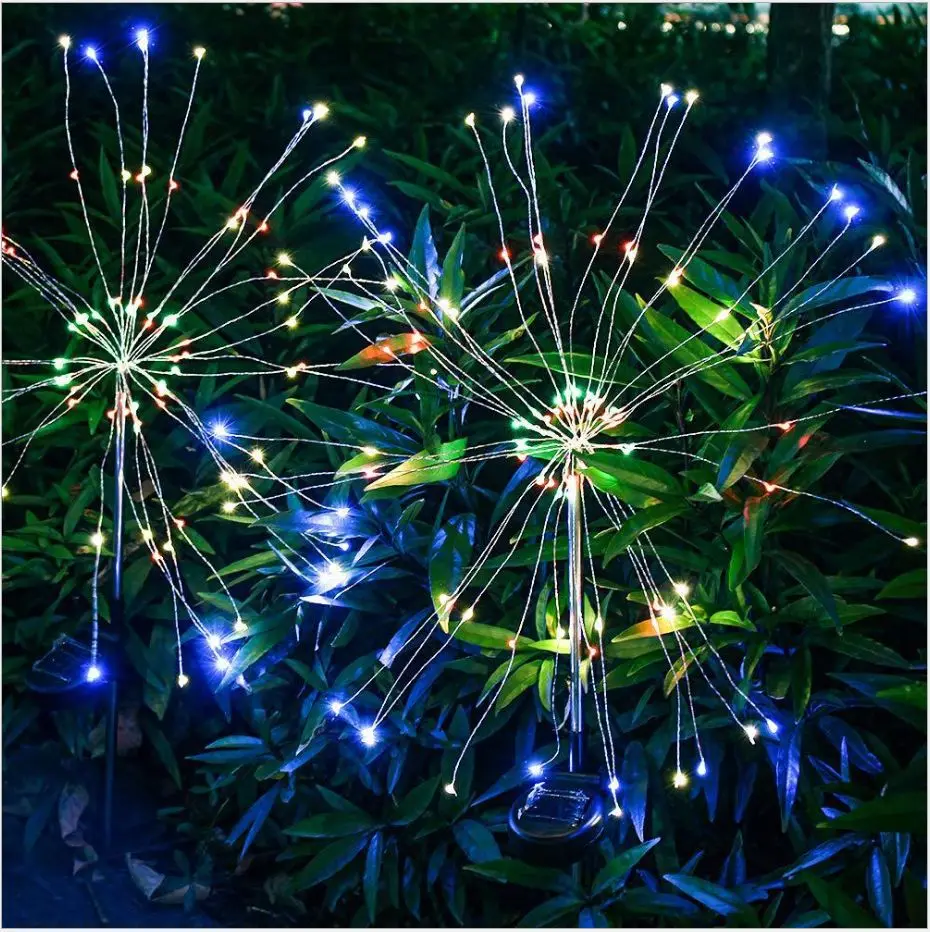 Outdoor Solar Powered 90 120 150 Led Grass Globe Dandelion Fireworks Lamp For Garden Lawn Landscape Lamp Holiday Light