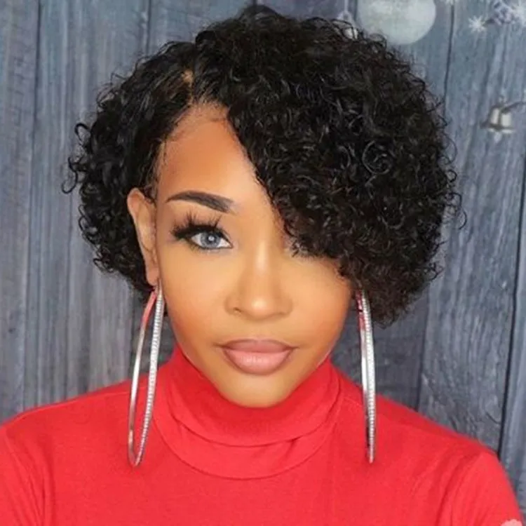 Transparent Hd Full 12A Front Virgin Braids Straight Bob Toupee Pixie Cut Blend Wholesale Vendors Human Wig Hair Frontal Wigs