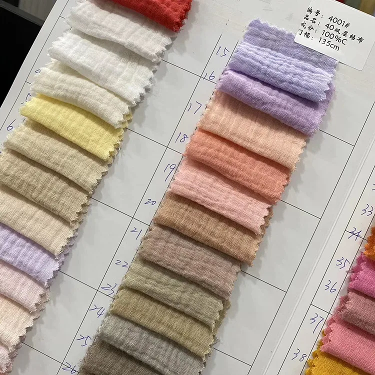 
High quality cotton double gauze muslin fabric for baby blanket 