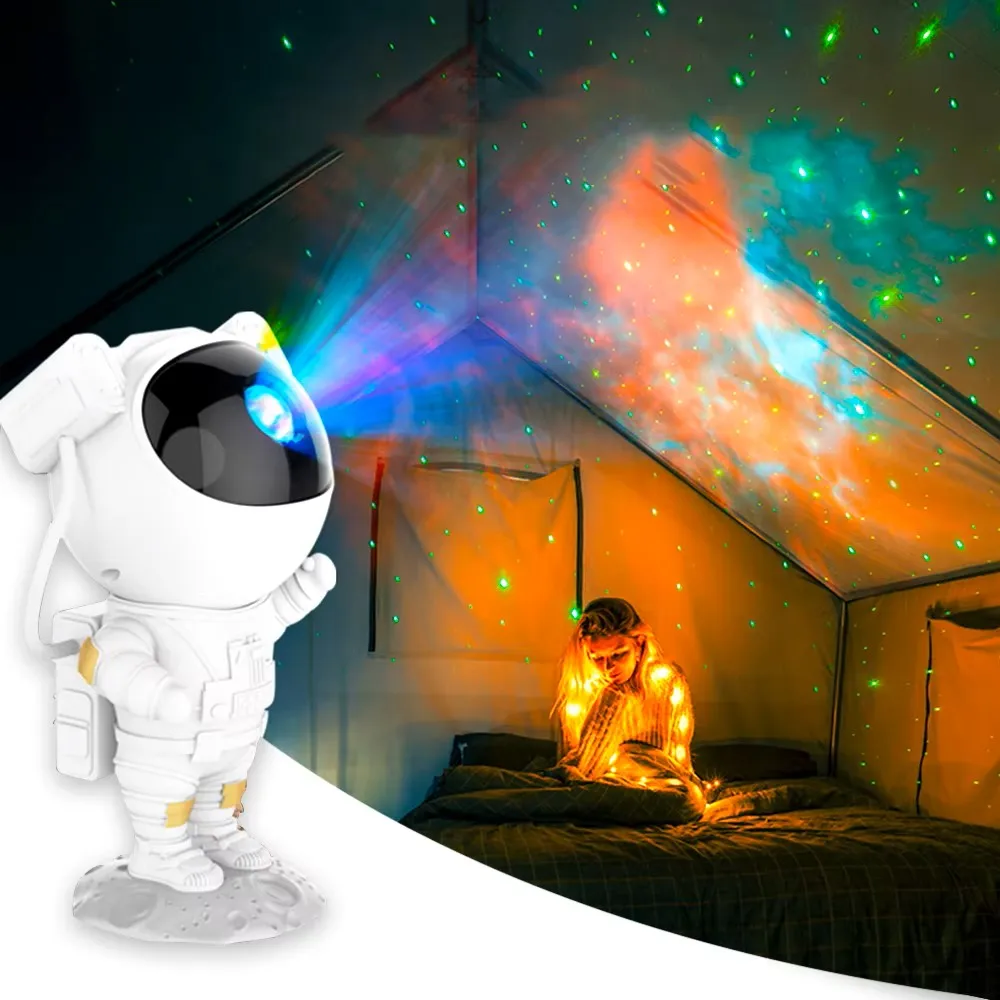 Astronaut Starry Sky Projector HD Galaxy Nebula Night Light Projector Remote Control Modern Design Desk Lamp For Bedroom