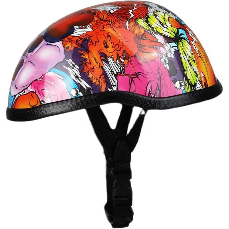 Vintage Motorcycle Riding Open Face Helmet Dot Approved Half Helmet Retro casco de motocicleta Cycling Bicycle Helmet Men Women