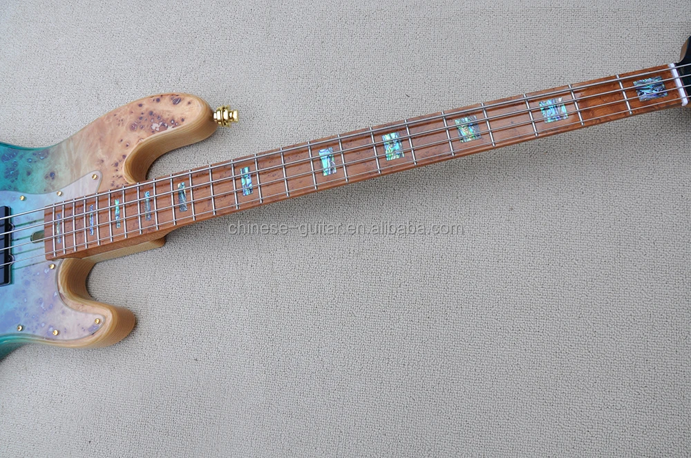 Flyoung 4 strings electric Bass Guitar Roasted Maple Neck Bird eye maple fretboard active bass Wilkinson pickups