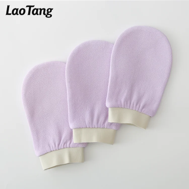  Отшелушивающие перчатки LAOTANG из натуральной вискозы розового цвета с надписью Ready to