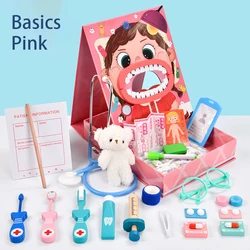 Деревянный детский игрушечный ролевой набор для врачей, стоматологический ящик для инструментов, медицинский набор, другие обучающие игрушки для девочек и мальчиков