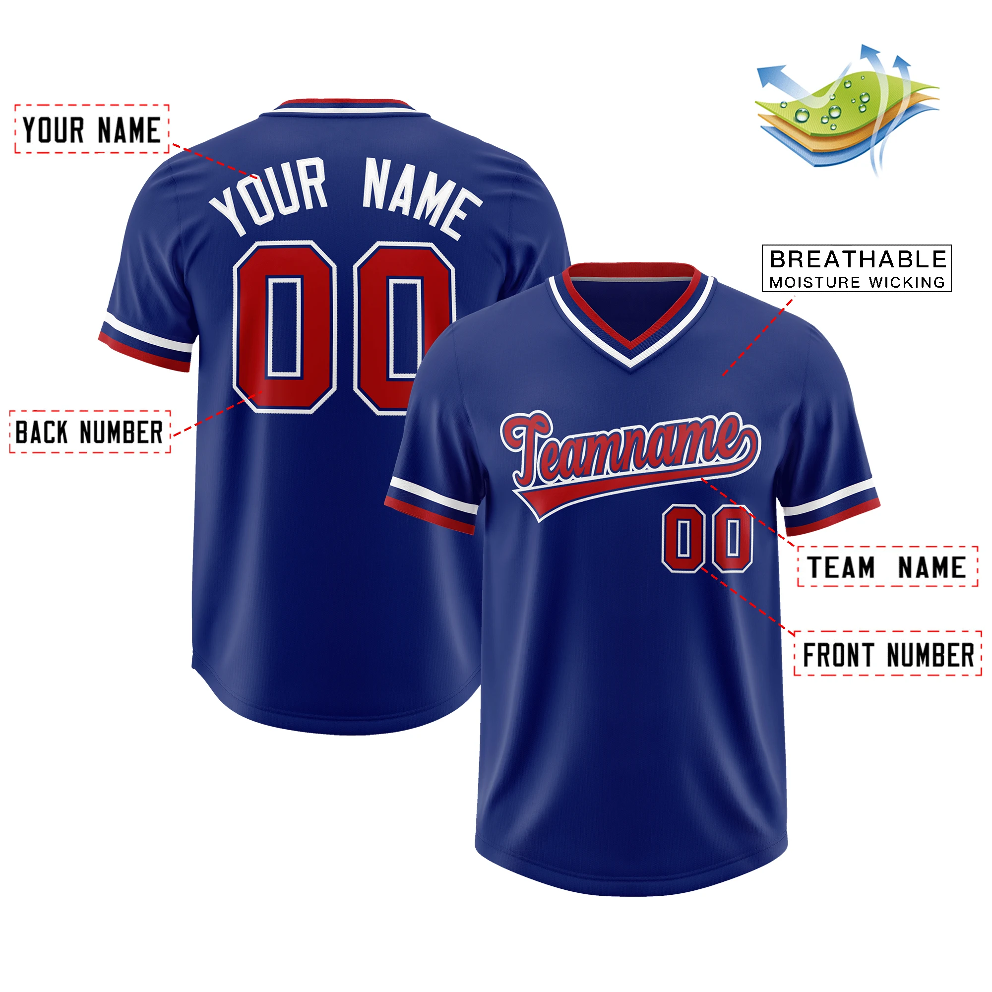Design V-Neck Baseball Shirt Adult Game Training Sportswear Mesh Breathable Jersey Personalized Custom Throwback Baseball Jersey