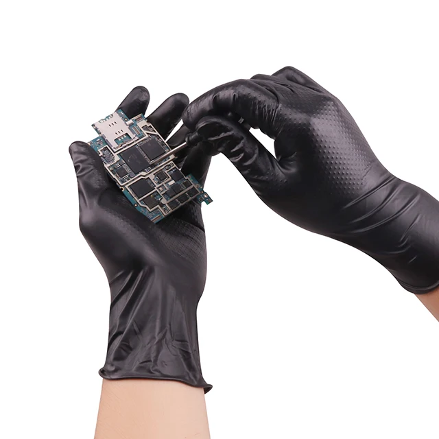 Black Nitrile Gloves Factory Wholesale Latex Powder Free Food Gloves 4.5 5.0g 7.0g Tattoo Disposal Nitrile  Gloves