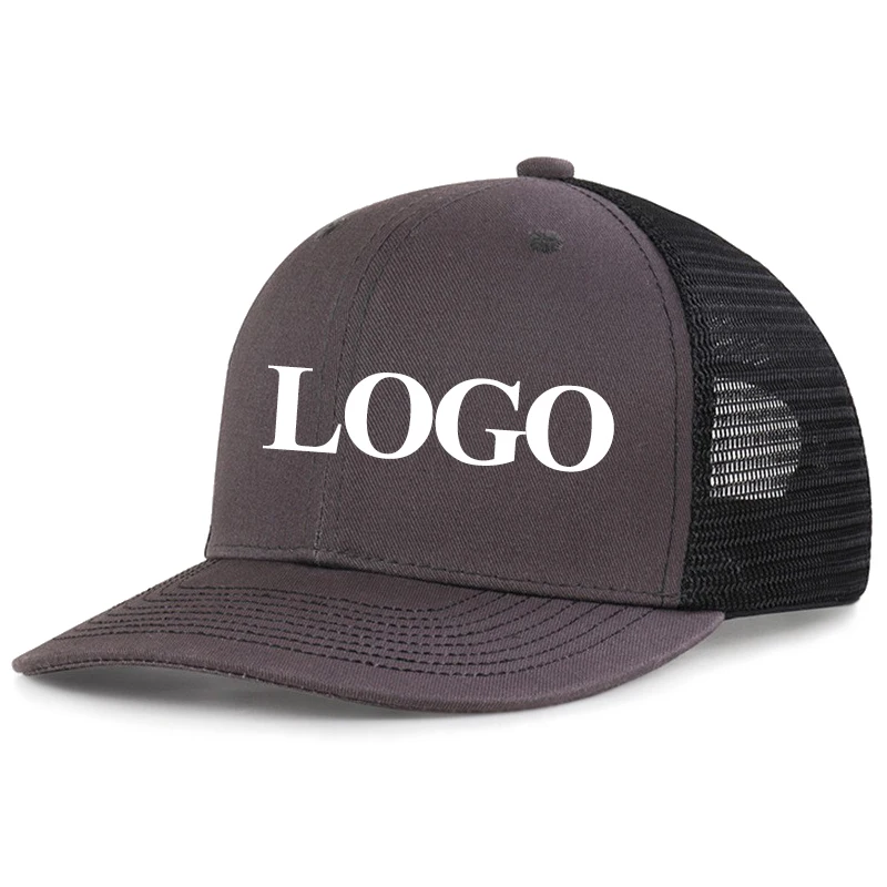 Custom Logo Embroidery Leather Patch 6 Panel Baseball Cap Trucker Hats Custom Mesh Richardson Snapback Hats