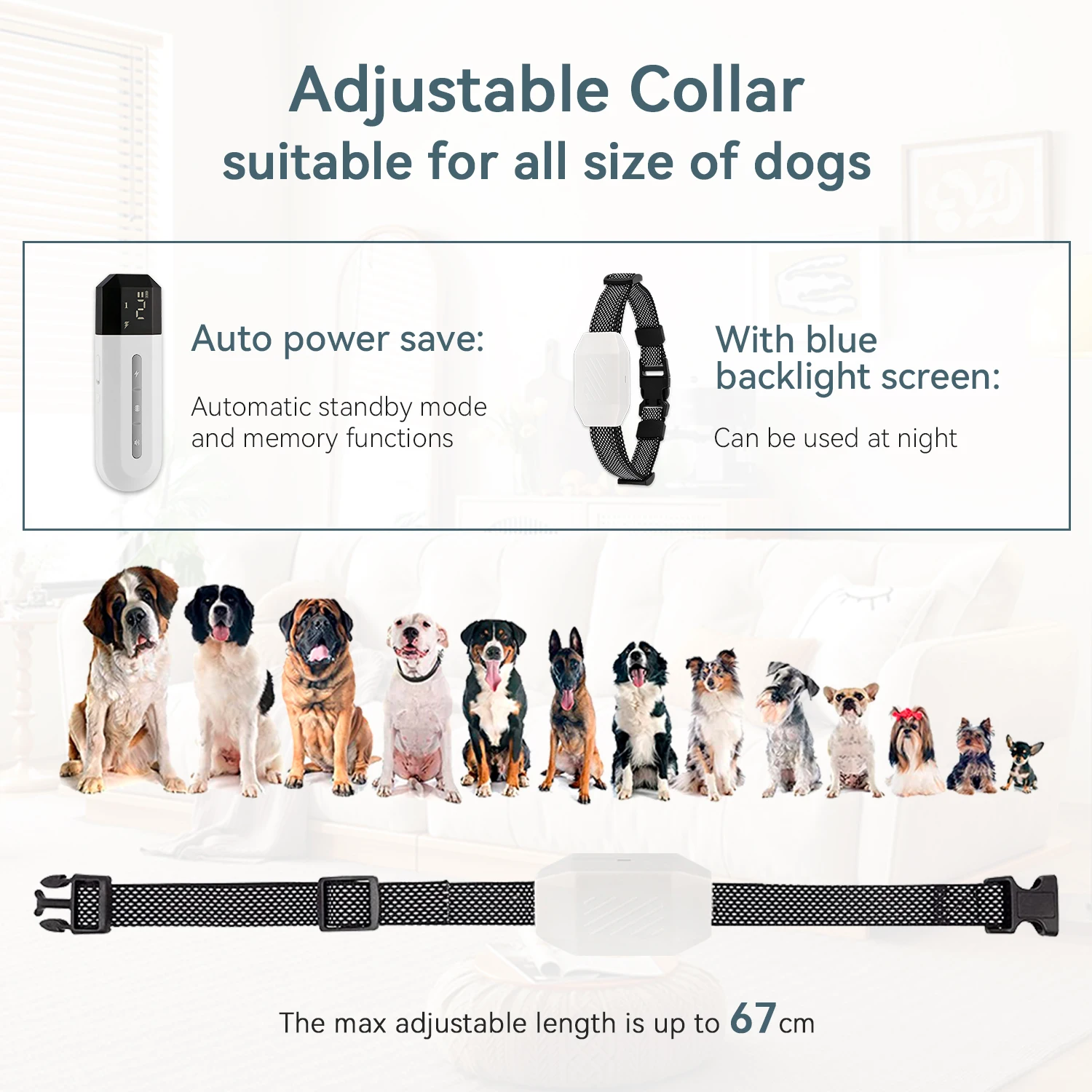 Anti-bark Dog Collar Beep Vibration Barking Control Collar No Shock No Bark Collar for Dog Training