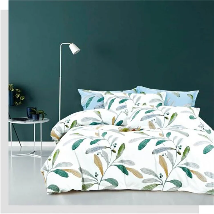 Factory produce 100% polyester  material 85gsm pigment printed  fabric for bedsheet ste