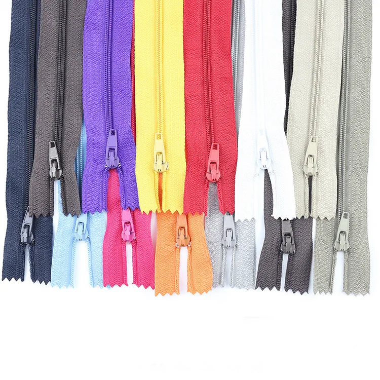 Hot Sale 3# Nylon 20CM Closed Tail Close-end Zipper Manufacturers Colors Stock Wholesale Pants Front Pocket Short Zipper