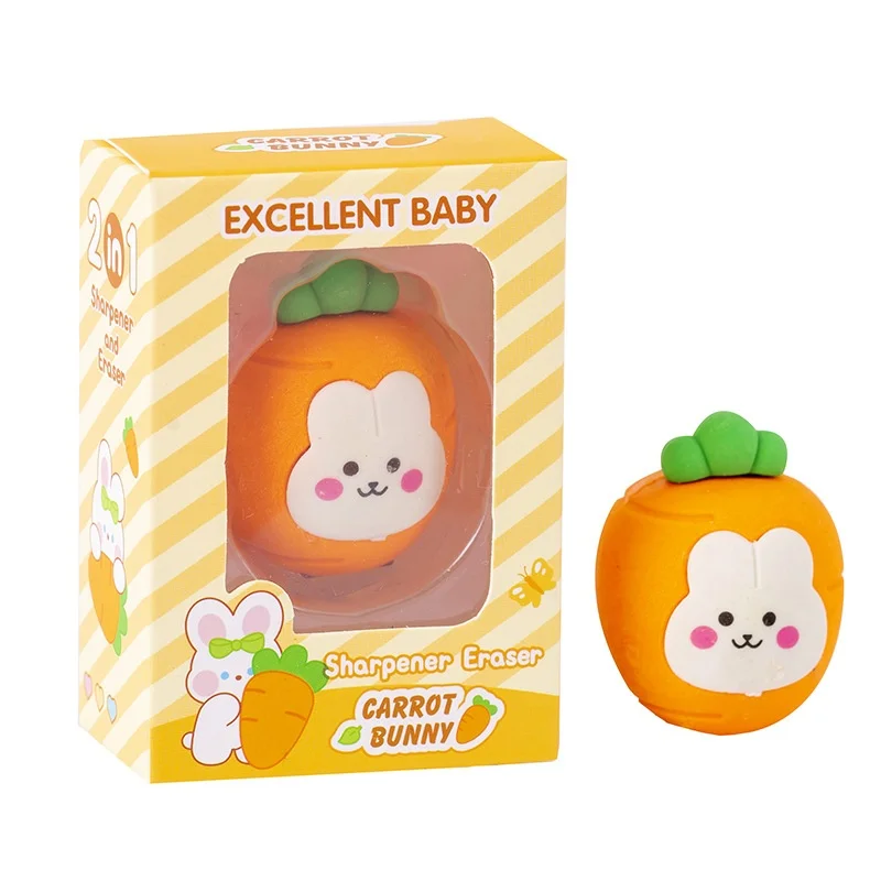 Милый Медведь Кролик динозавр с точилкой для карандашей ластик канцелярские принадлежности студентов 6-Рождественский приз подарок