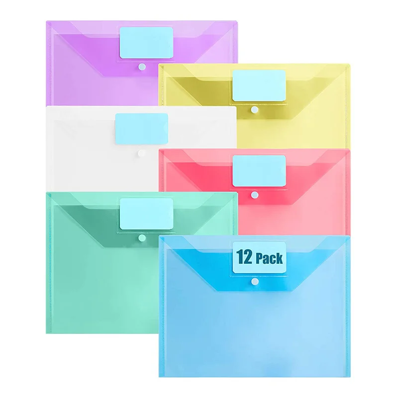 12 шт. прозрачный A4 Прозрачная Сумка для документов бумажного архива папку канцелярских принадлежностей подачи сумка для хранения офисные школьные принадлежности, блокноты в 6 видов цветов