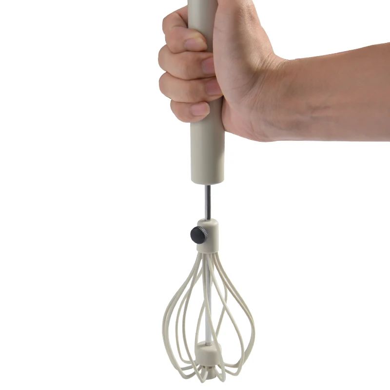 
Adjustable nylon Semi-automatic Egg Beater Hand Pressure Rotating Egg Beater Household Kitchen Whisk Manual Egg Beaterr 