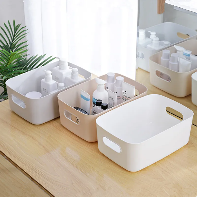 
Storage Basket Snacks Japanese Style Plastic Desktop Sundries Cosmetics Storage Box Kitchen Finishing Storage Basket 