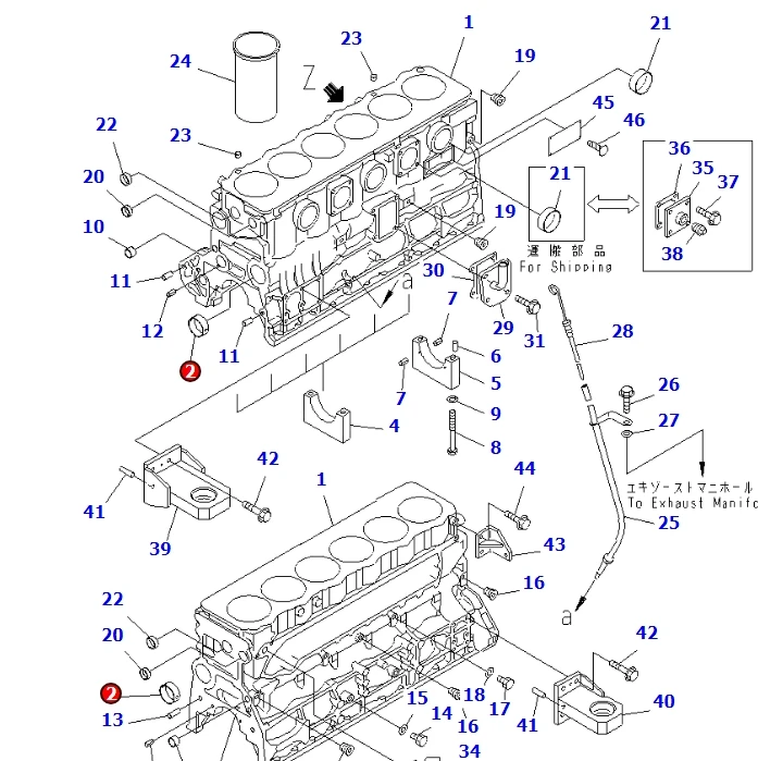 6221-21-1410 engine cylinder block bushing S6D108 diesel engine for machinery engine parts
