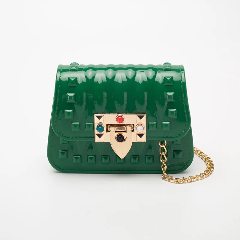 Оптовая продажа яркие женские сумочки для девушек 2021 красочная Радужная силиконовая/ПВХ мини-сумка через плечо детей Желейный