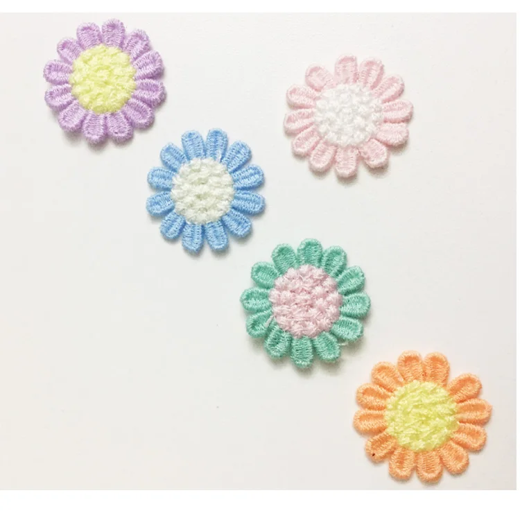 High quality cotton mini 2cm cute sun flower embroidery patch