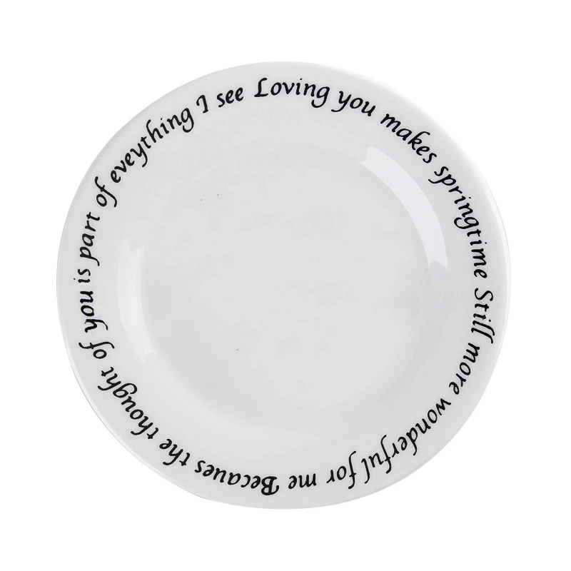 Ceramic plates with your own design custom printing porcelain dish personalized logo