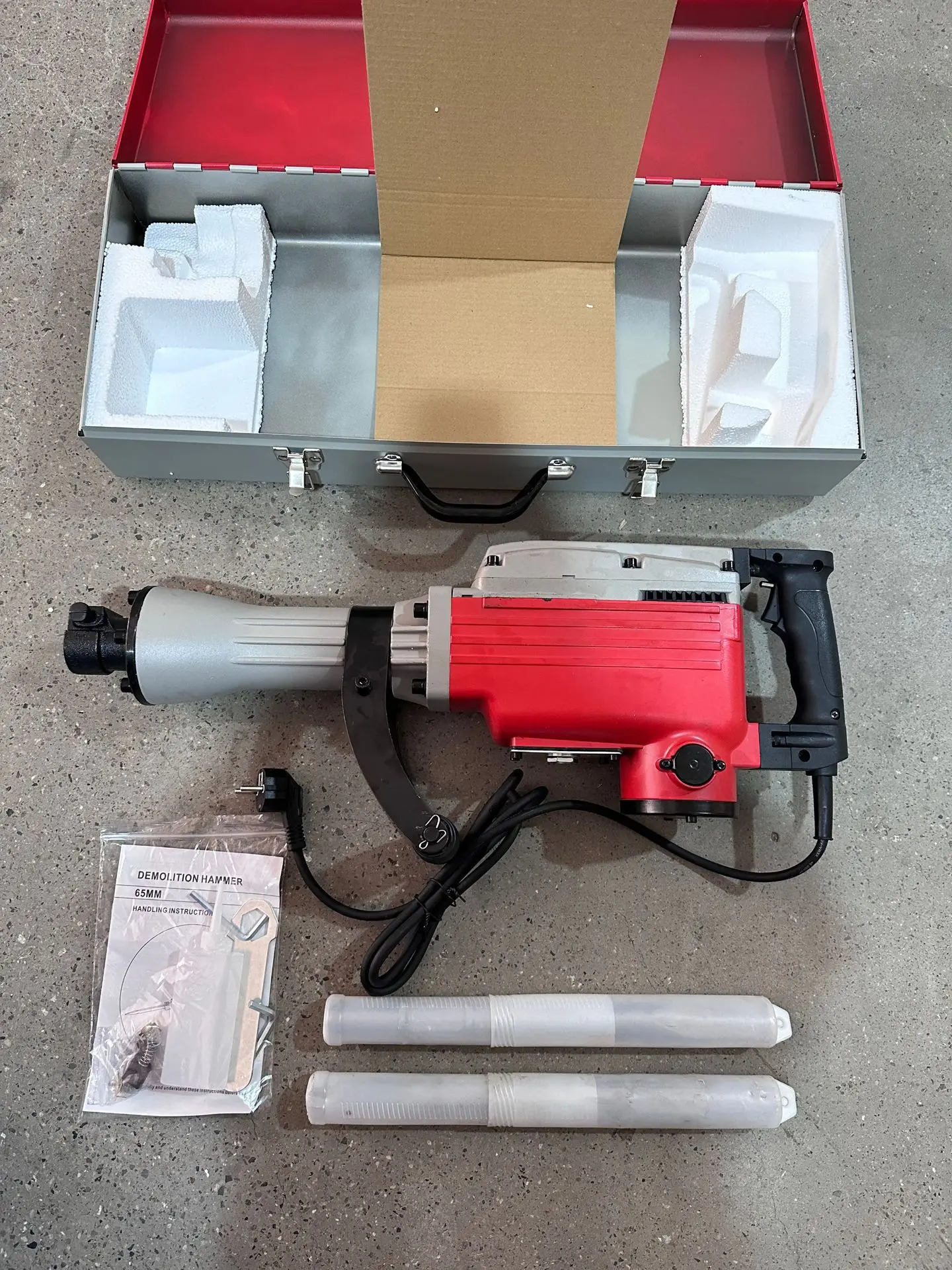 110V Industrial Heavy Duty Jack Hammer Electric Pick 220V High Power Concrete Breakers Rotary Demolition Impact Hammer Drill Set