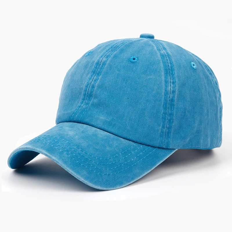 Denim Cap Men and Women Jeans Hats Gradient color acid wash cap long bill baseball hat travelling Sun