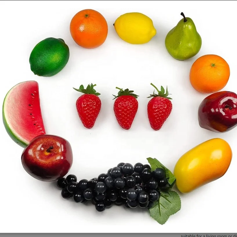 cheap artificial fruits and vegetables Artificial Fruit Plastic Fake Variety Food Lifelike Home Kitchen Display Decors