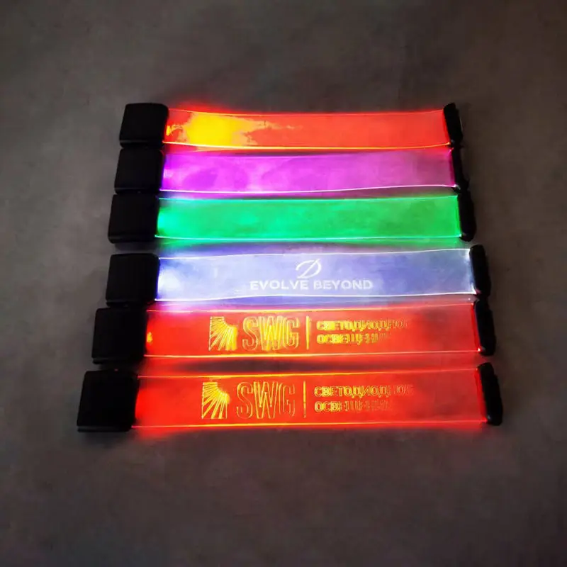 customized logo can Color Change LED Wristband TPU flashing led bracelet cosmic magnet led wristband for concert event party