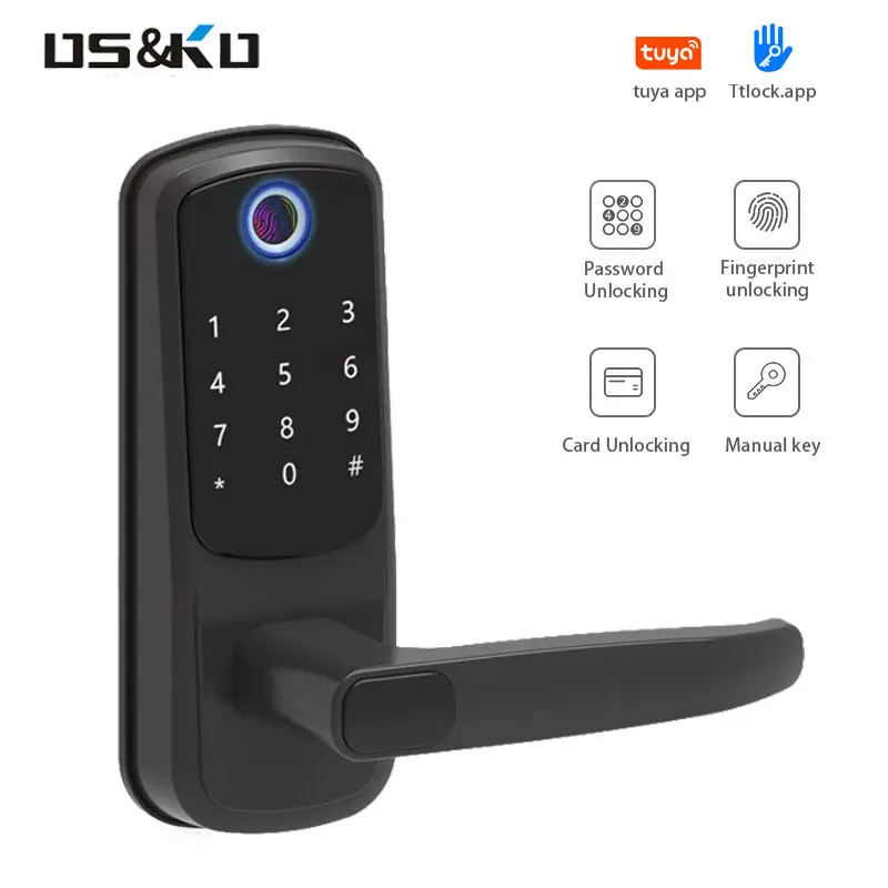 smart entry door lock fingerprint electronic smart 5 in 1 door lock with handle biometric technol door lock to add to your room