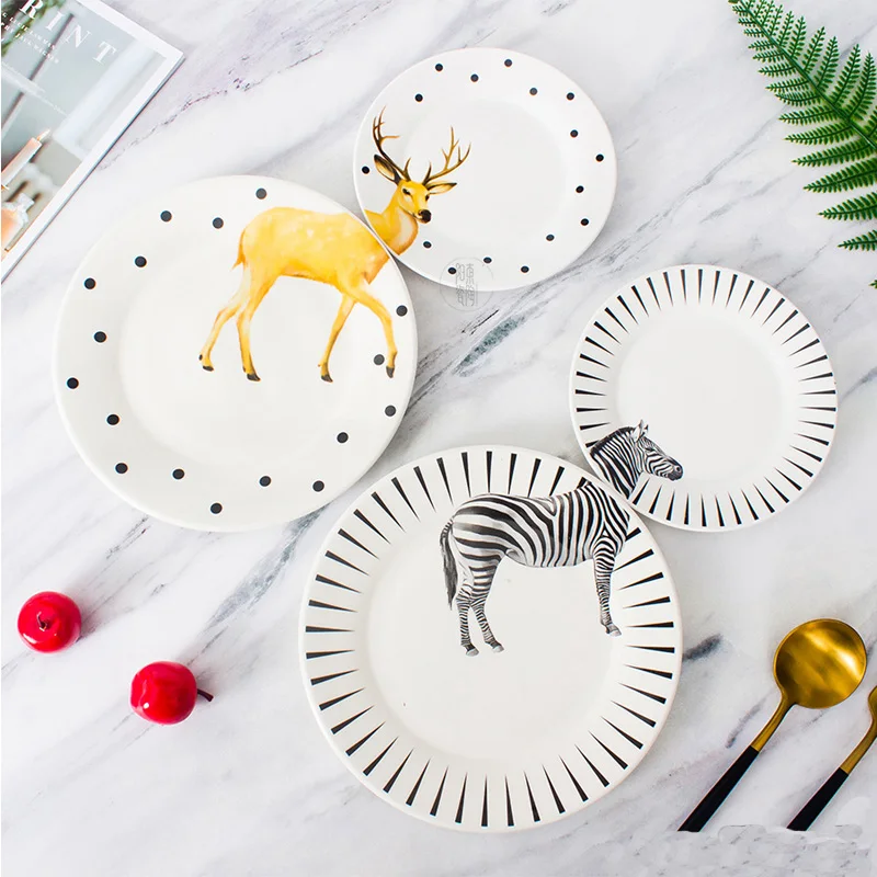 Customized Tableware Japanese cartoon Ceramic Plate Cute porcelain Dinner plate