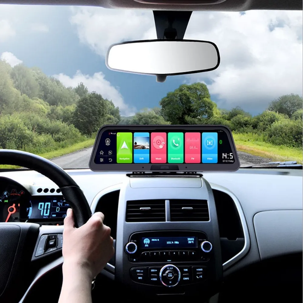 Автомобильный видеорегистратор с GPS-навигацией 10 дюймов 4G 8 1 Full HD 1080P