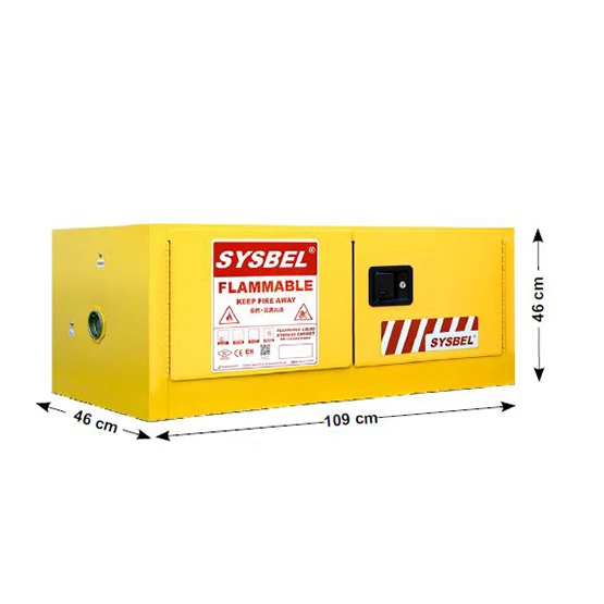 SYSBEL FM Certificate 45 Gallon Safety Storage Cabinet for Flammables Flammable Storage Safety Cabinet