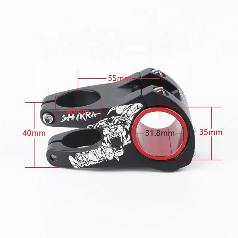 SHIKRA 6061 Aluminum Alloy Bike Stems 31.8mm 35mm 50mm Fixed Short Handle Bar Stem for Road Bicycle BMX Bicycle Accessories