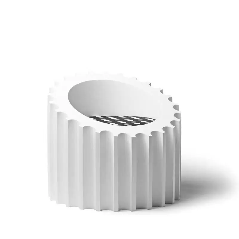 Creative designer sculpture white Roman column lounge chair Low stool coffee table modern combination lounge chair