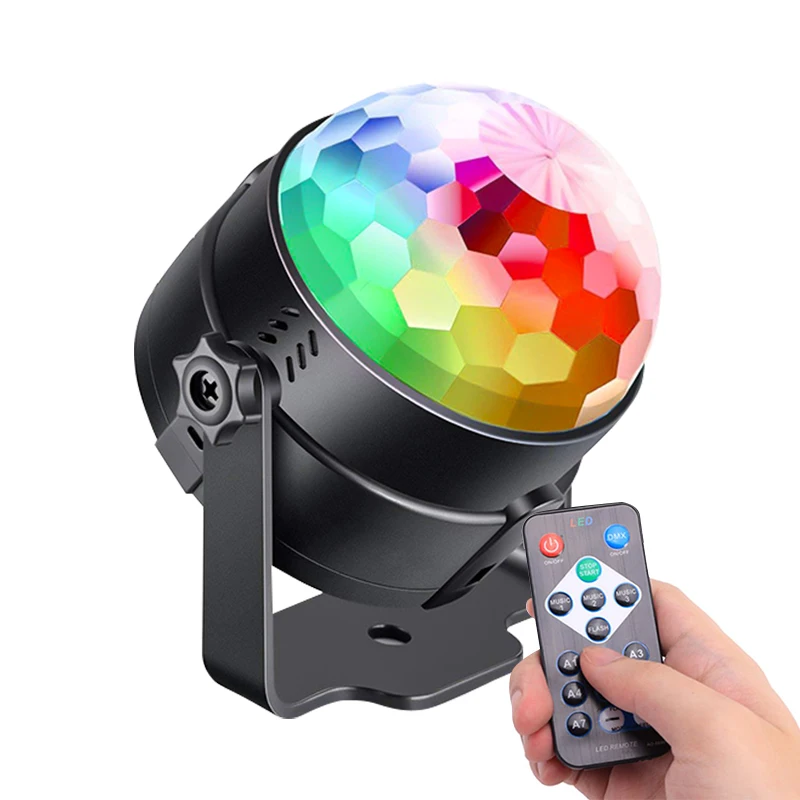 Sound Activated Remote Control Party Dj Lights RGB LED Disco Ball Stage Light Strobe Lamp 7 Modes Stage Lights