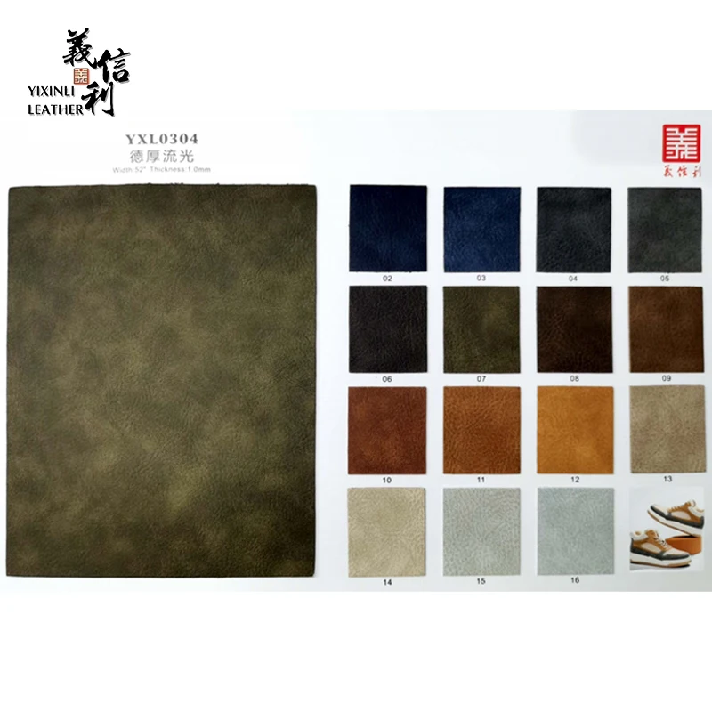 1.0mm Tone PU Leather Materials Nubuck Leather Velveteen-Like Realistic Texture Scratch-Resistant Synthetic Leather For Shoes