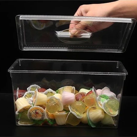 Wholesale Transparent Square Dessert Disposable Candy Plastic Food Biscuit Packaging Boxes Big Volume Clear Plastic Candy Box