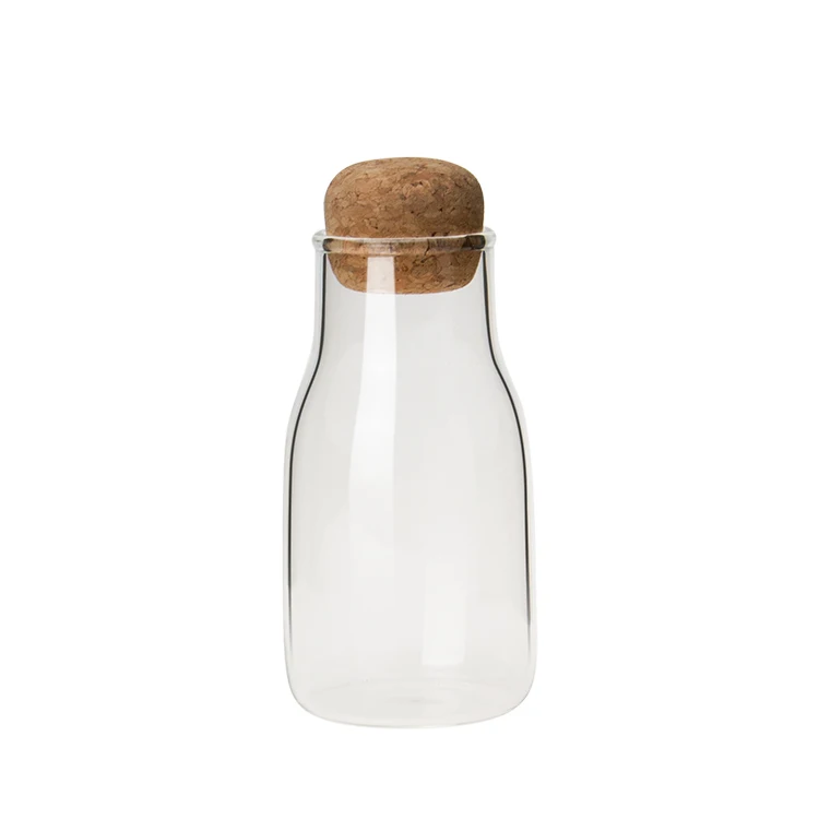 Multi capacity transparent airtight glass jars glass storage bottle cork food storage jars