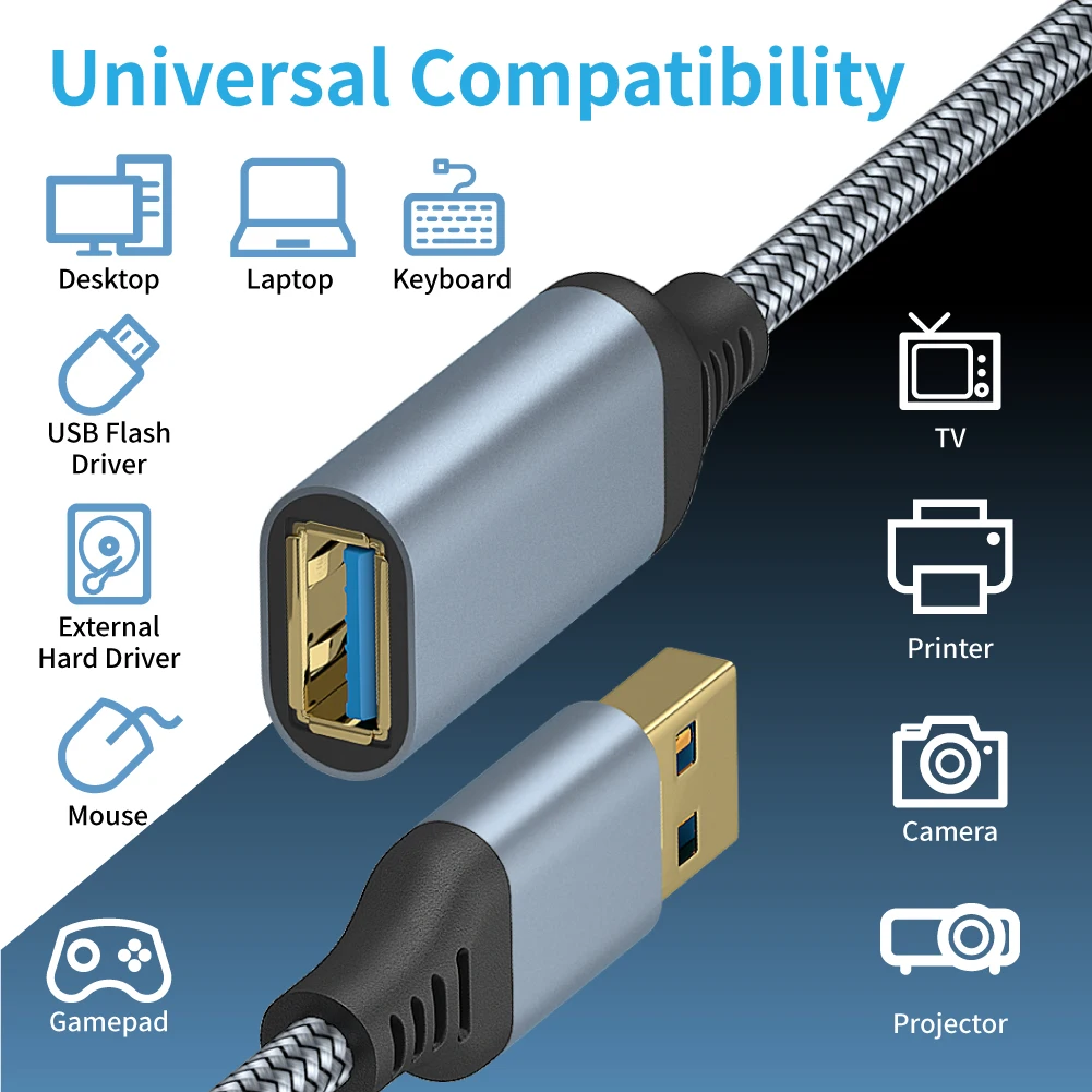  Высококачественный позолоченный Удлинительный кабель USB