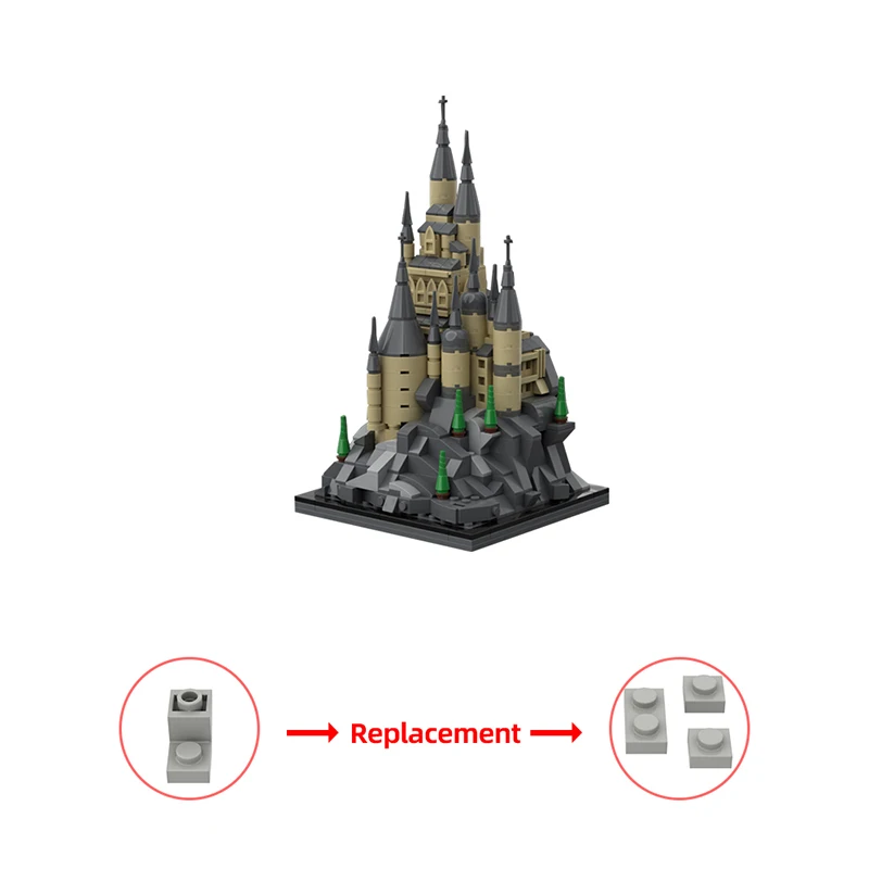 Голдмок MOC-135821 в микромасштабе кубики игрушки большой замок Хогвартс набор моделей строительные блоки игрушка
