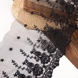 Lace Trim Fabric Embroidery White Black Mesh Wedding Flower Ribbon Material Dresses