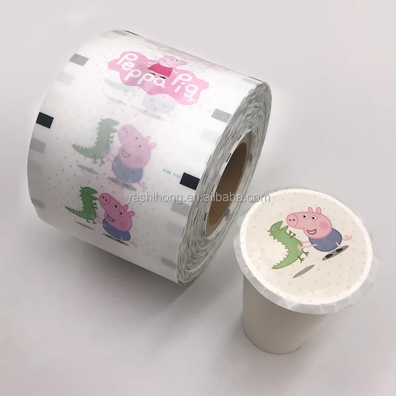 Custom printing Boba Milk tea cup cover paper sealing roll film for sealing machine