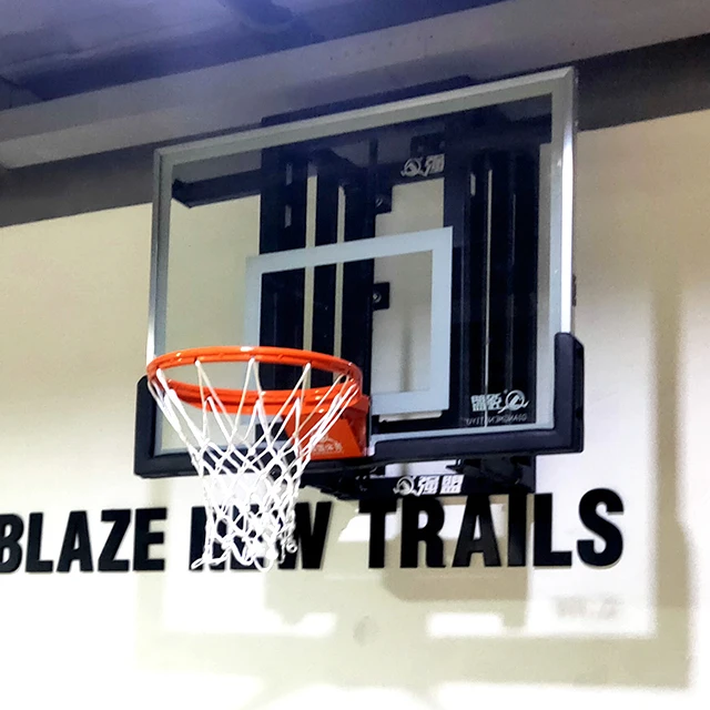 Заводская поставка регулируемая высота официальный размер панели настенный стеклянный баскетбольный обруч с отрывом