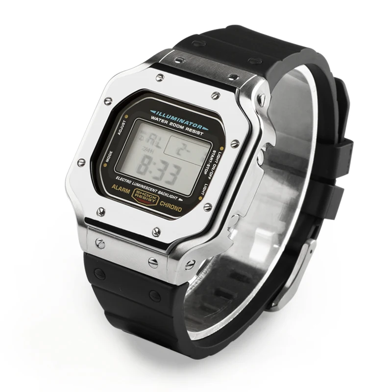 New arrival GSHOCK DW5600 Stainless Steel Watch Band Strap Replacement GW-B5600 metal case modification