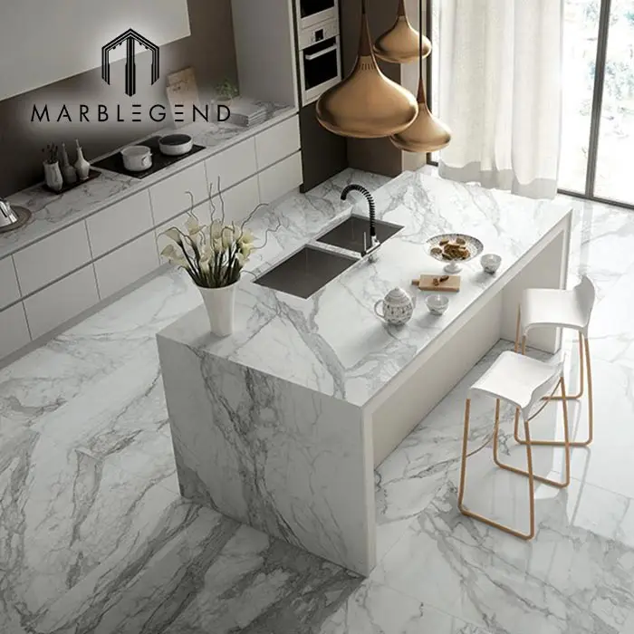 Dining Room Marble Top Luxury Modern European Interior Open Kitchen Designs