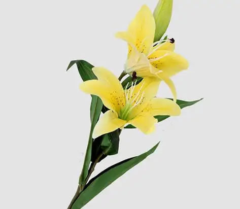 Hotsale Artificial real touch flower artificial PVC Lily 3 heads for home wedding decoration