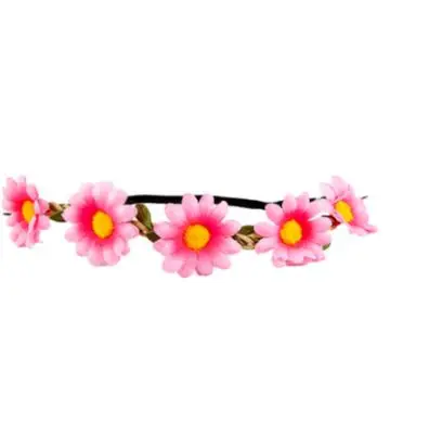 Hot Sale Flower Headband Festival Hippie Hawaiian Many Colour Fancy Dress Accessories