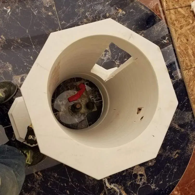 Factory direct supply custom Unique design octagonal shape Hand carved natural marble font