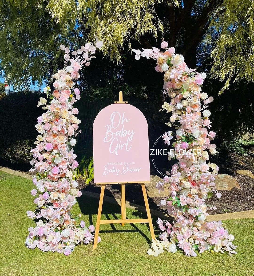 New Customizable Outdoor Wedding Props Curved Arch Stage Background Horn Gate Flower Rack Elegant Lawn Arch