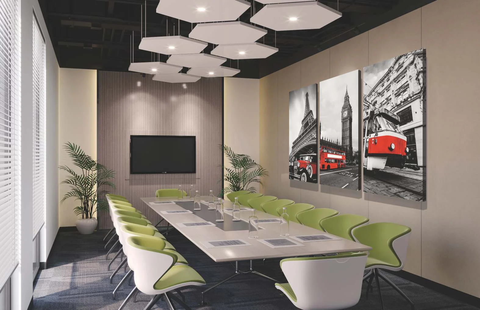 Eco-Friendly material PET printed soundproof wall art,  decorative oil building painting for living room wall by numbers/