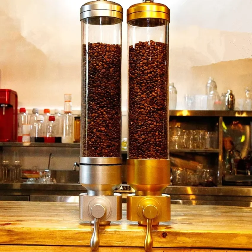 Wall Mounted Dry Food Dispenser Airtight Coffee Beans Dispenser Container Food Container Storage Organizer 1800G Capacity