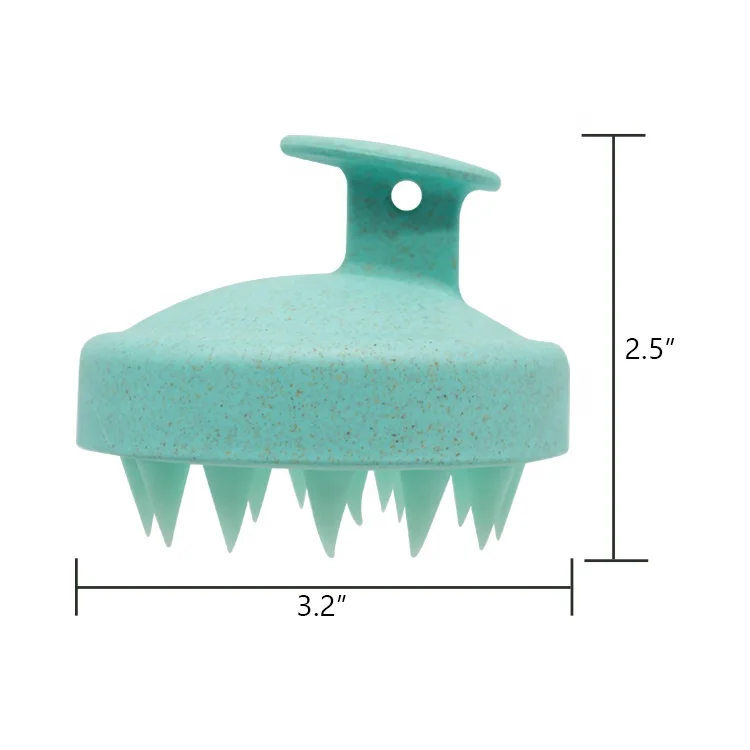 Gloway Manufacturer Soft Silicone Care Scalp Massager Hair Brush Custom Logo Wheat Straw Hair Shampoo Brush